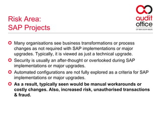 SAP: How risk savvy are you? Presentation to SAP User Group in New ...
