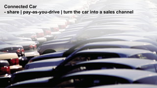 ©  2015 SAP SE or an SAP affiliate company. All rights reserved. 5Internal
Connected Car
- share | pay-as-you-drive | turn the car into a sales channel
 