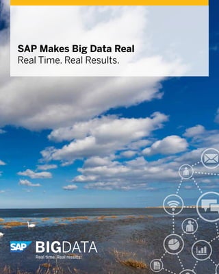 MAKE BIG DATA REAL WITH SAP SOLUTIONS: ACCELERATE. APPLY. ACHIEVE
SAP Makes Big Data Real
Real Time. Real Results.
 
