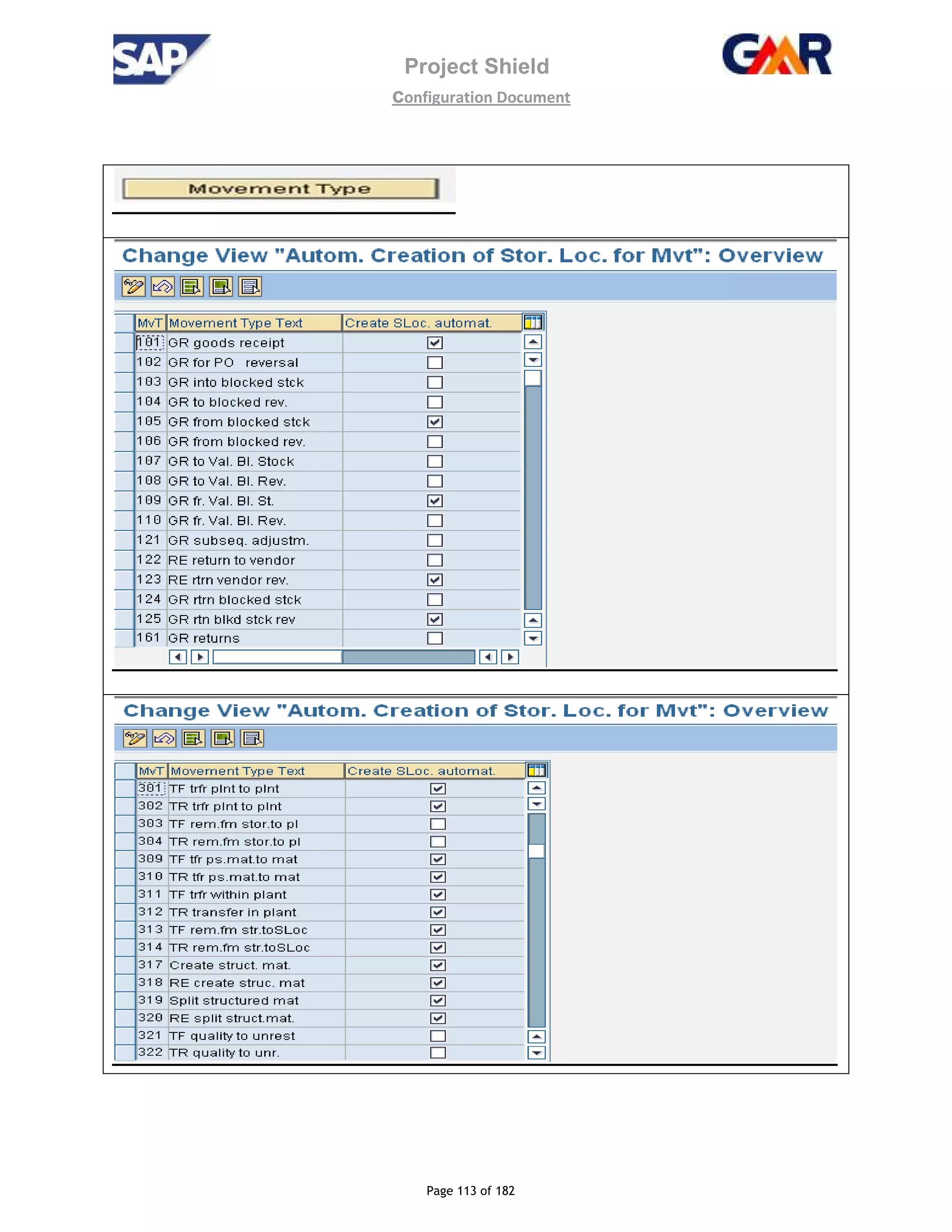 Project Shield
configuration Document
Page 113 of 182
 