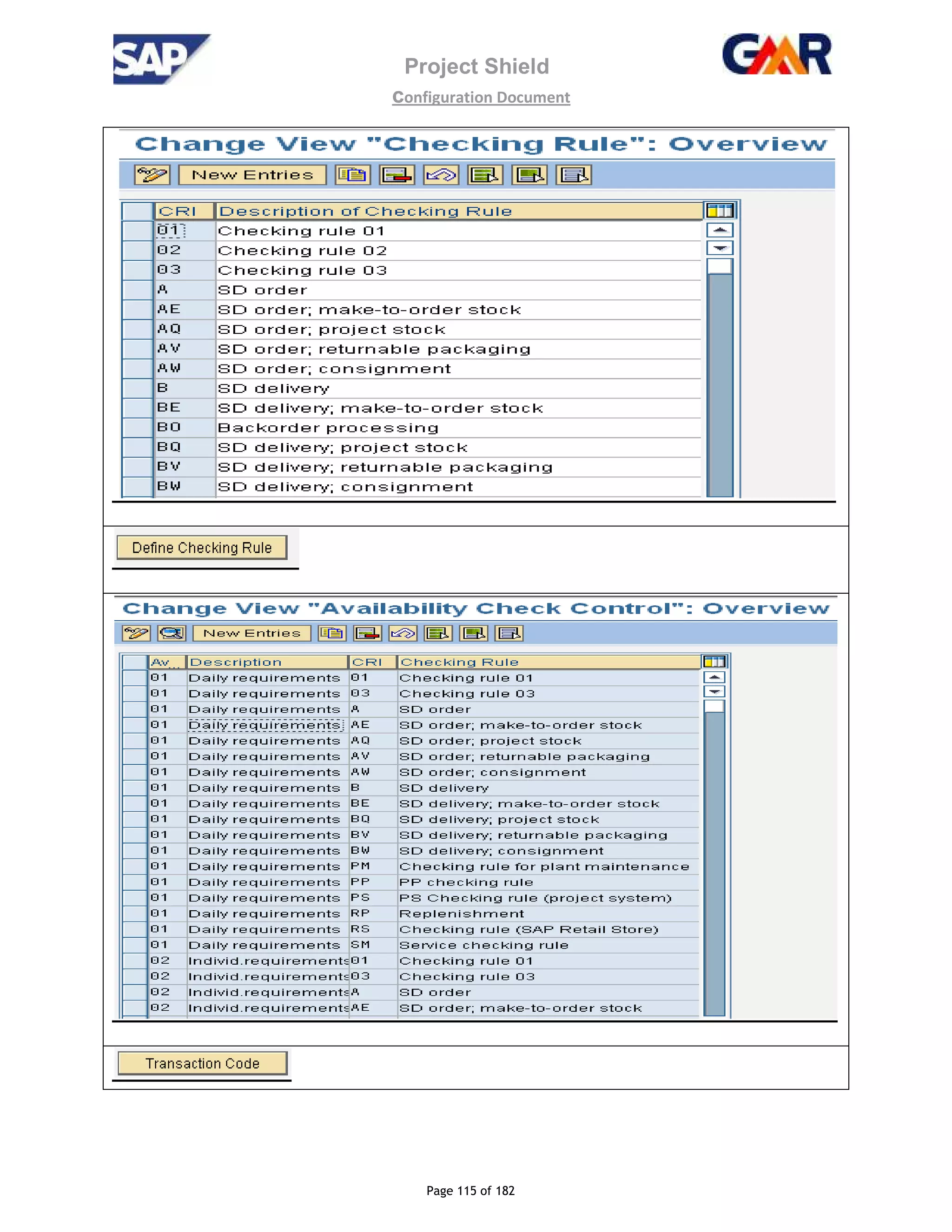 Project Shield
configuration Document
Page 115 of 182
 