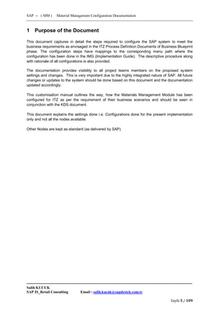 Configuration Rationale Document sap-mm-configuration document orijinal english | PDF