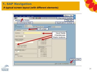 1. SAP Navigation
20
A typical screen layout (with different elements)
 