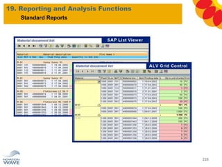 19. Reporting and Analysis Functions
228
Standard Reports
 