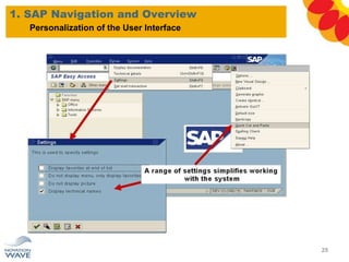 1. SAP Navigation and Overview
25
Personalization of the User Interface
 
