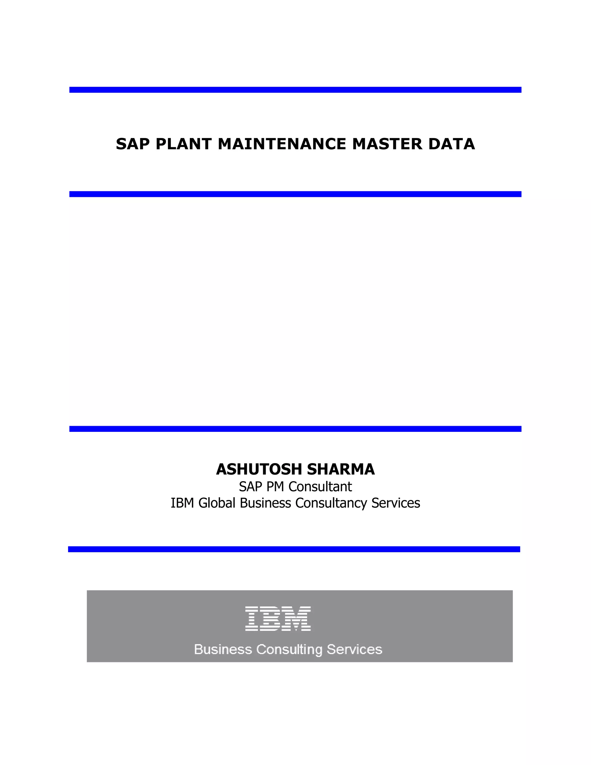 SAP PM Master Data Training Guide | PDF | Business | Business and Finance