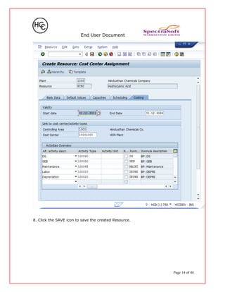 End User Document
8. Click the SAVE icon to save the created Resource.
Page 14 of 48
 