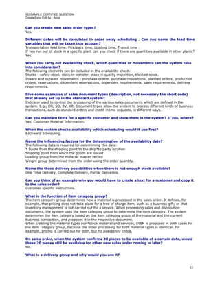 Sap Sd Sample Questions | PDF