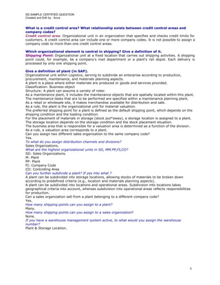 Sap Sd Sample Questions | PDF