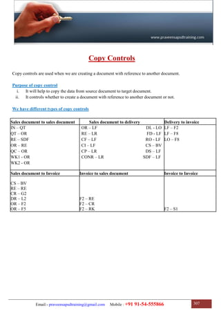 SAP SD Training | SAP SD Configuration Guide | SAP SD Study Material | PDF