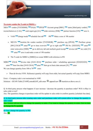 SAP SD Training | SAP SD Configuration Guide | SAP SD Study Material | PDF