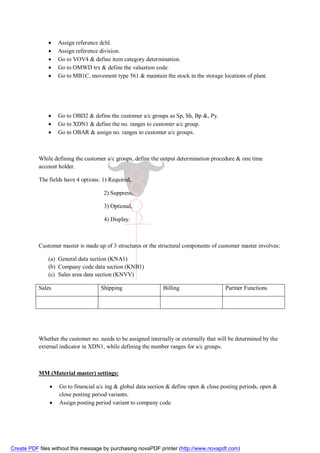 SAP SD Notes | PDF