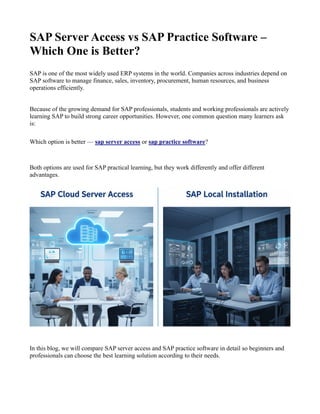 SAP Server Access vs SAP Practice Software – Which One is Better? | PDF