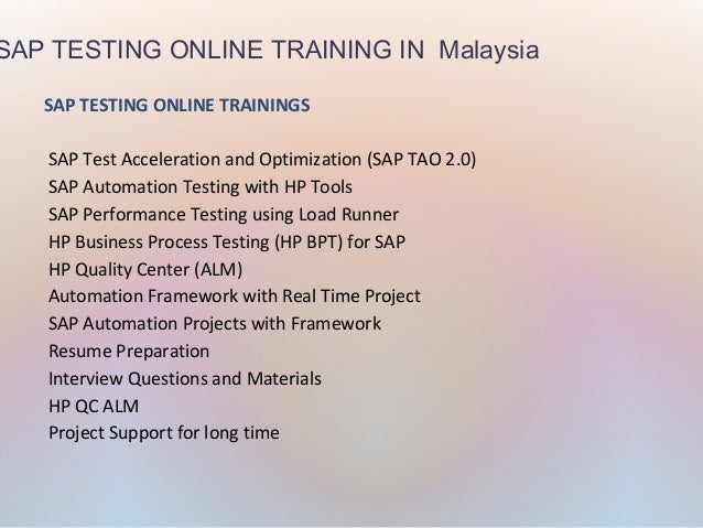 sap testing resumes