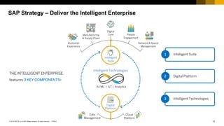 13PUBLIC© 2018 SAP SE or an SAP affiliate company. All rights reserved. ǀ
SAP Strategy – Deliver the Intelligent Enterprise
THE INTELLIGENT ENTERPRISE
features 3 KEY COMPONENTS:
 