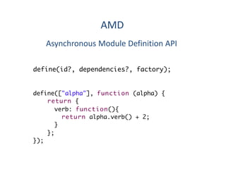 AMD
Asynchronous Module Definition API
 