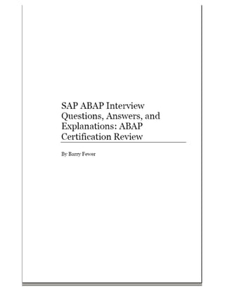 Sap abap certification   questions and answers