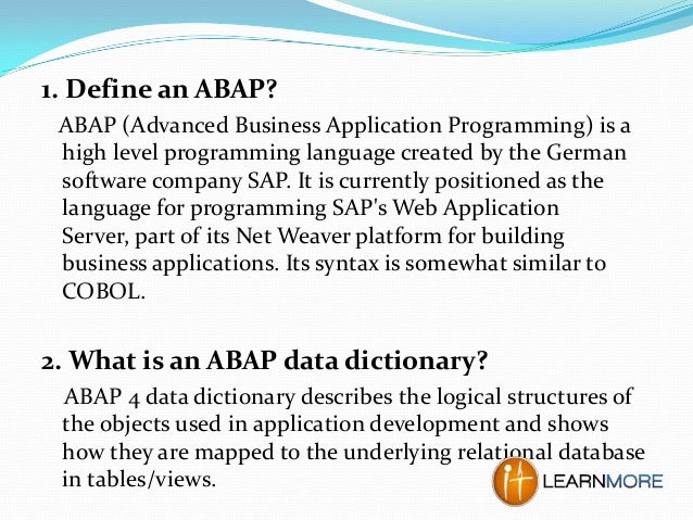 Sap Abap Interview Questions