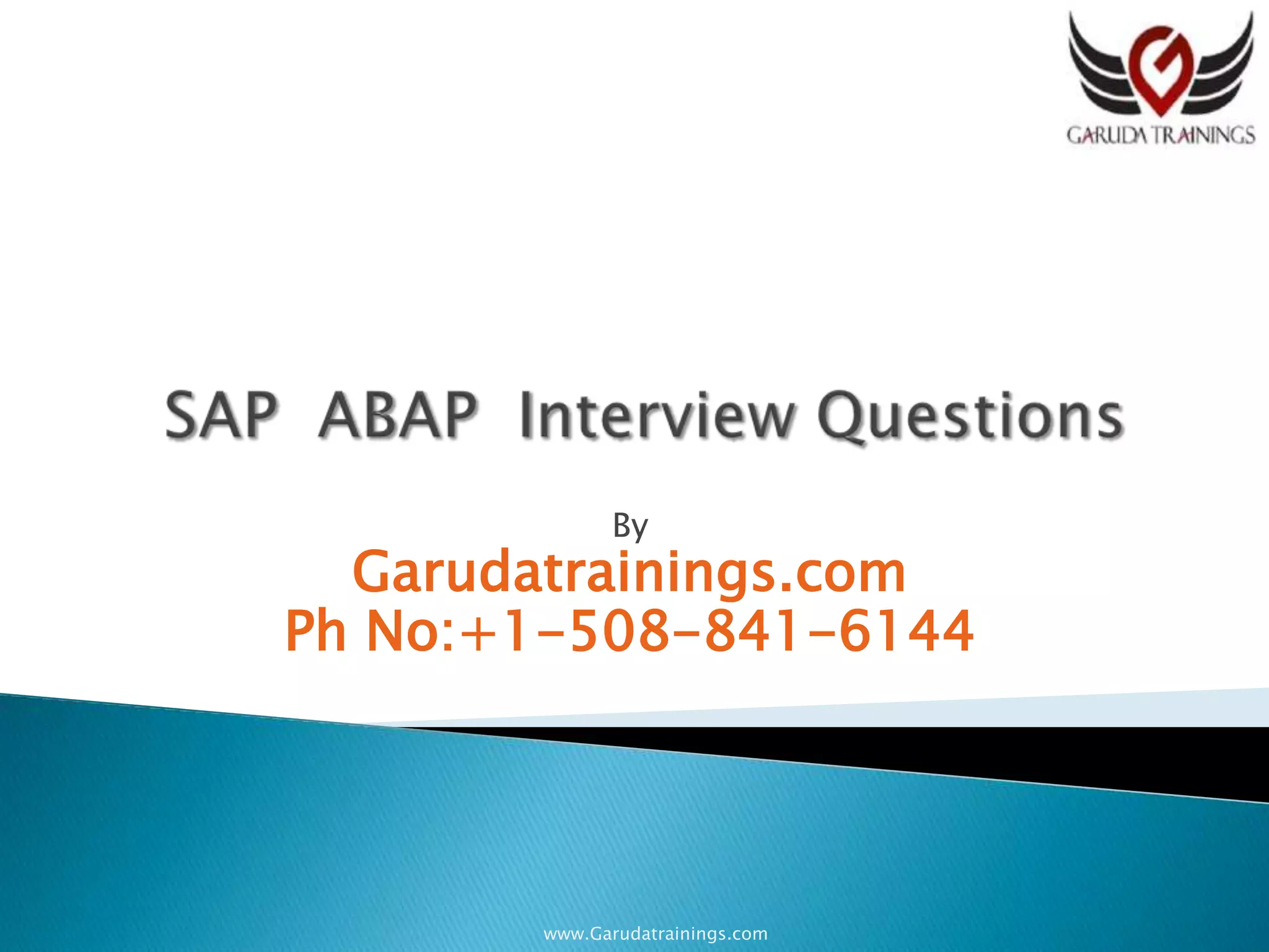 SAP ABAP Latest Interview Questions | PPT