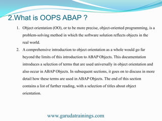SAP ABAP Latest Interview Questions with Answers by Garuda Trainings | PPT