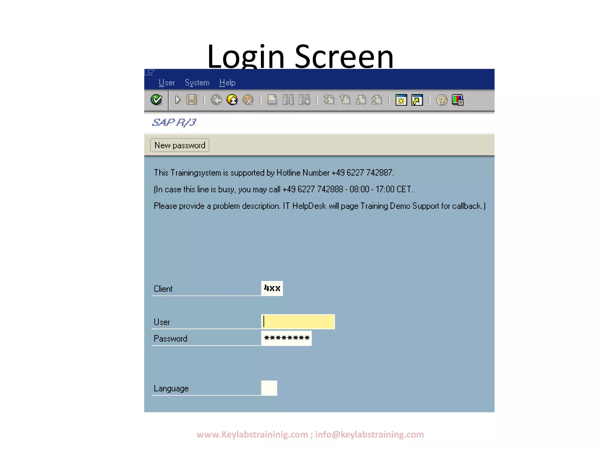 Login Screen
www.Keylabstraininig.com ; info@keylabstraining.com
 