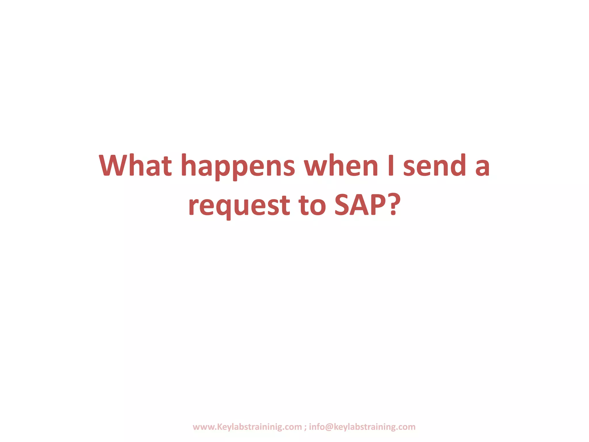 What happens when I send a
request to SAP?
www.Keylabstraininig.com ; info@keylabstraining.com
 