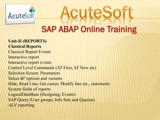 Sap abap online training | PPSX