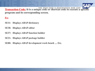 Sap abap part1 | PPT