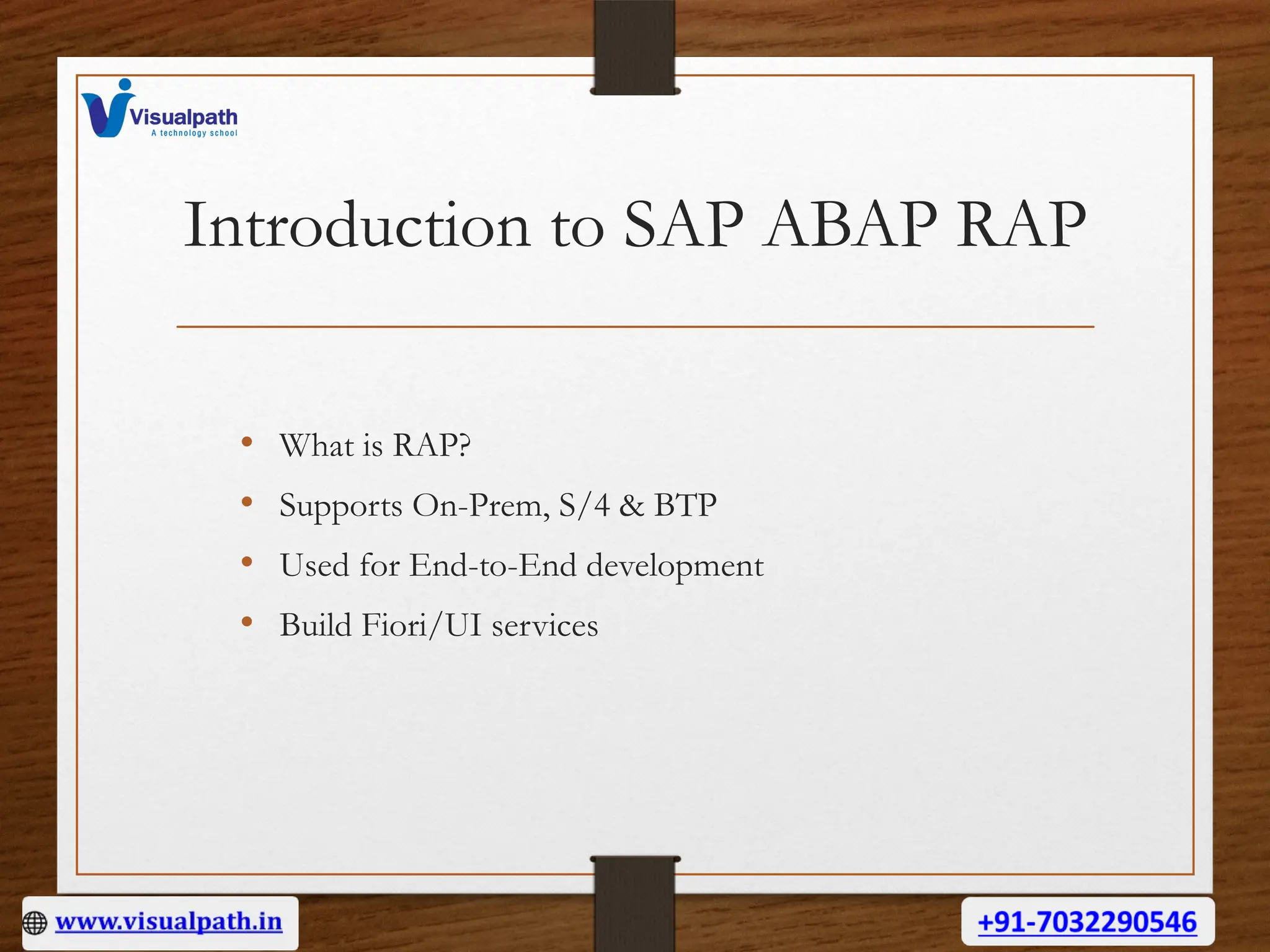 Introduction to SAP ABAP RAP
• What is RAP?
• Supports On-Prem, S/4 & BTP
• Used for End-to-End development
• Build Fiori/UI services