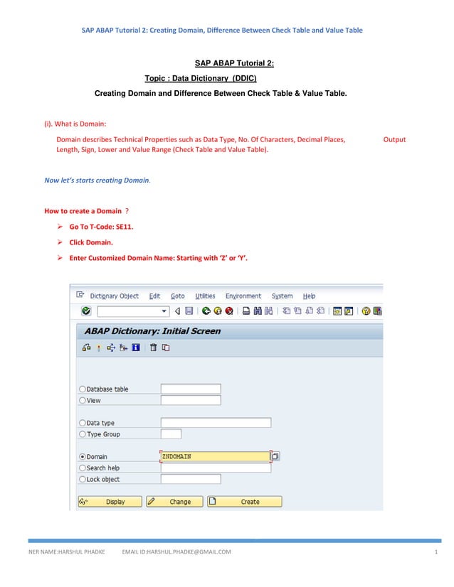 Sap abap tutorial 1 (1) | PDF