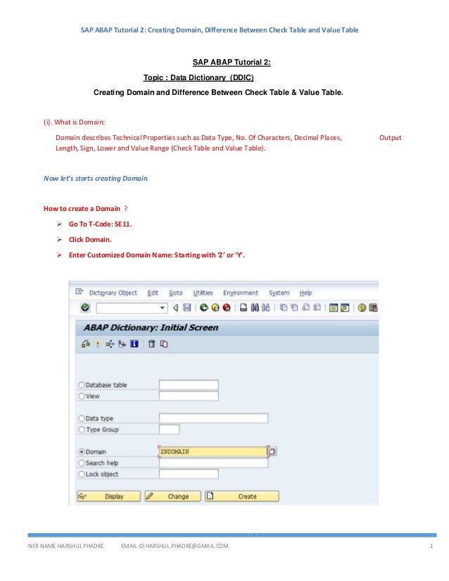 Sap abap tutorial 1 1 