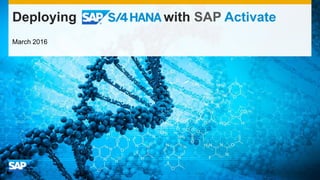 March 2016
Deploying with SAP Activate
 