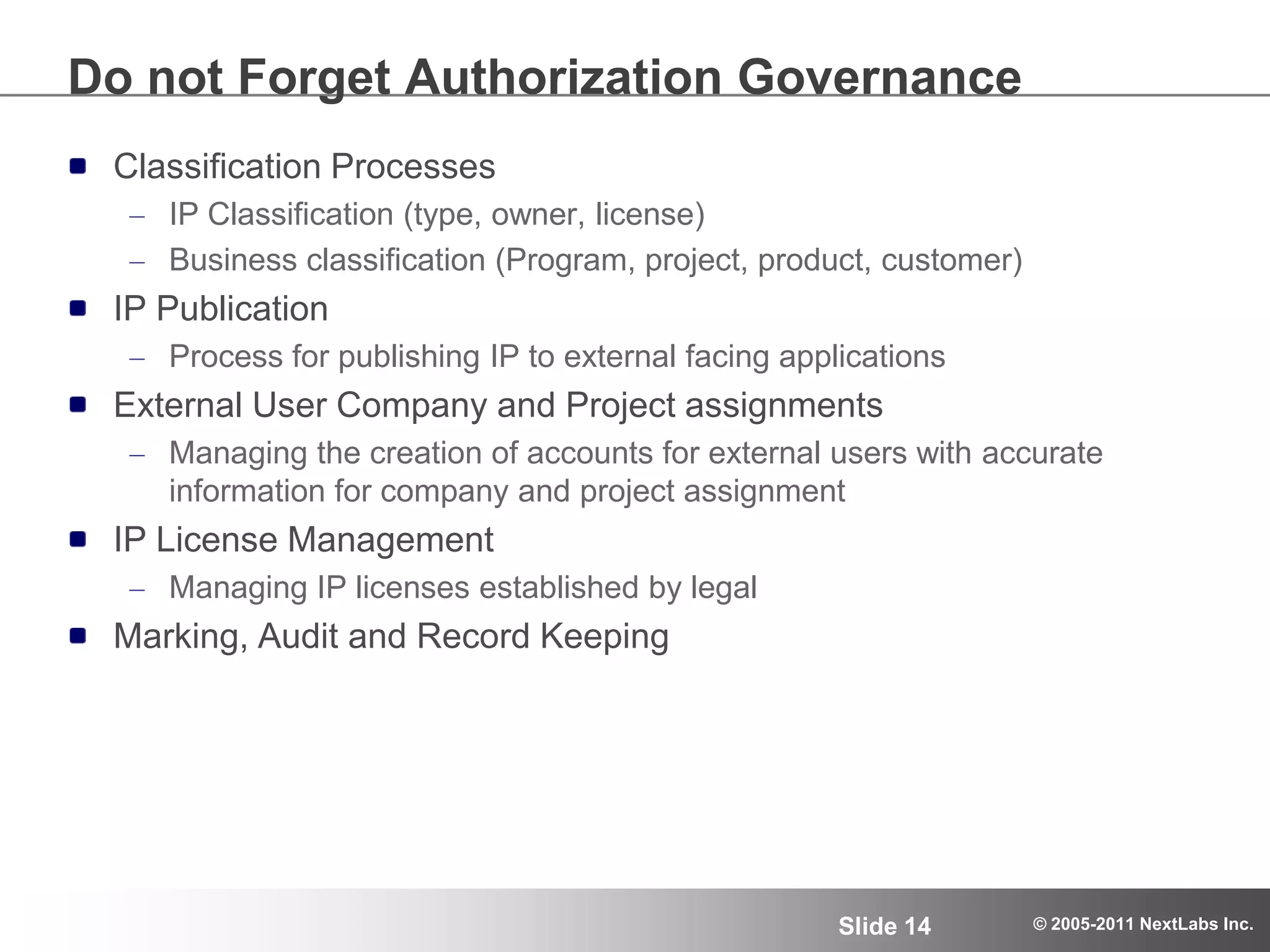 Acme’s Authorization Decision Map for SAPSAP