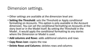 Conditional Dimention Sap Analytics Cloud | PPTX