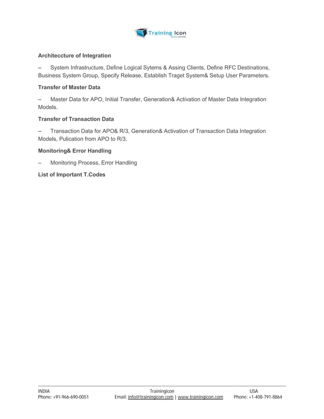 SAP APO ONLINE TRAINING PDF