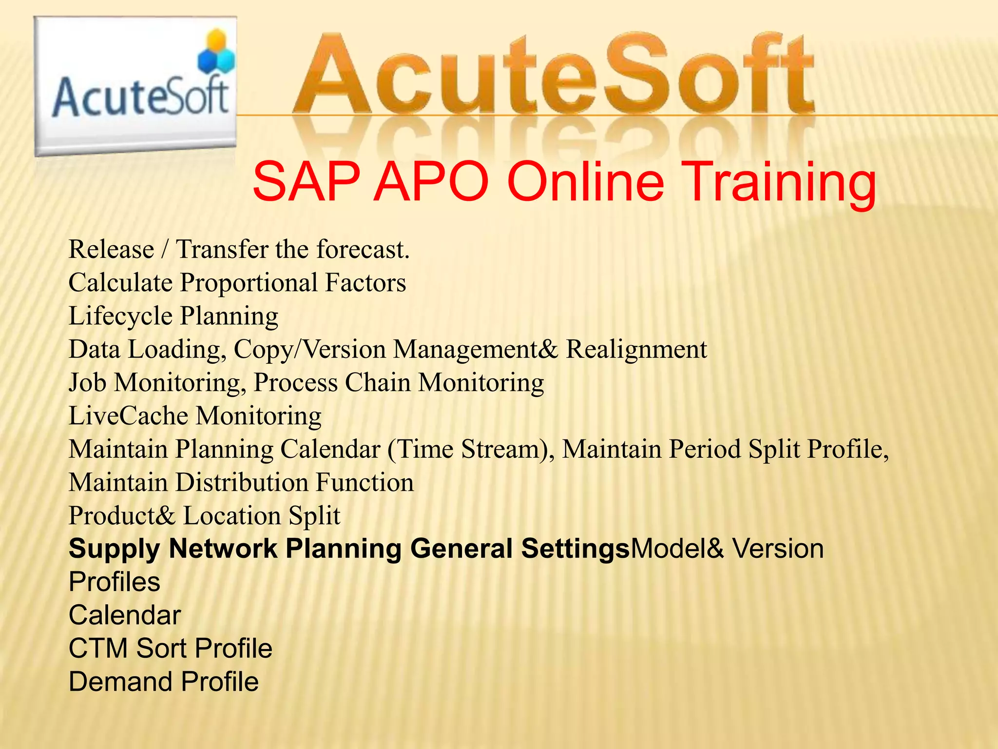 Sap apo online training PPT