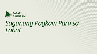 SAPAT Program: Combating Food Insecurity and Poverty in the Philippines ...