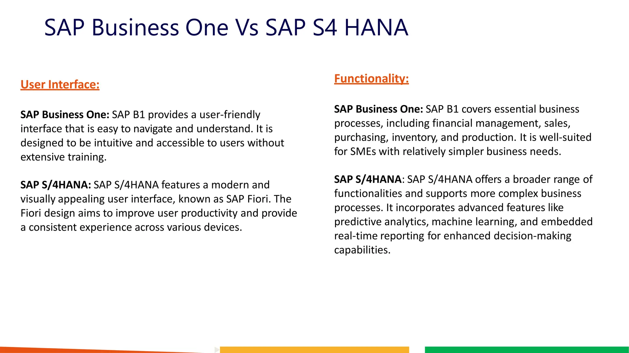 SAP B1 Vs SAP S4 HANA | PPTX