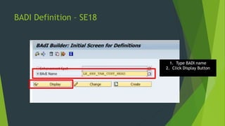 SAP BADI Implementation Learning for Functional Consultant | PPTX