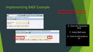 SAP BADI Implementation Learning for Functional Consultant | PPTX