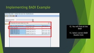 SAP BADI Implementation Learning for Functional Consultant | PPTX