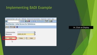 SAP BADI Implementation Learning for Functional Consultant | PPTX