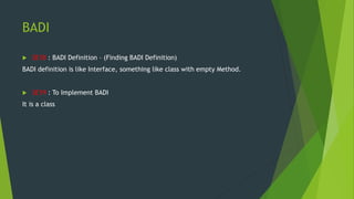 SAP BADI Implementation Learning for Functional Consultant | PPTX