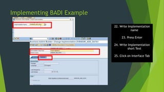 SAP BADI Implementation Learning for Functional Consultant | PPTX