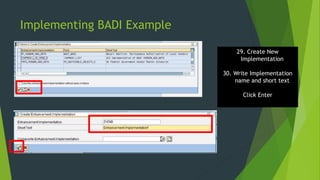 SAP BADI Implementation Learning for Functional Consultant | PPTX