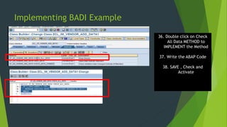 SAP BADI Implementation Learning for Functional Consultant | PPTX