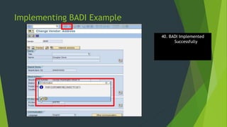 SAP BADI Implementation Learning for Functional Consultant | PPTX