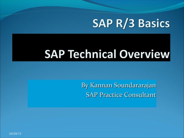 Sap basic training sap technical overview | PPT