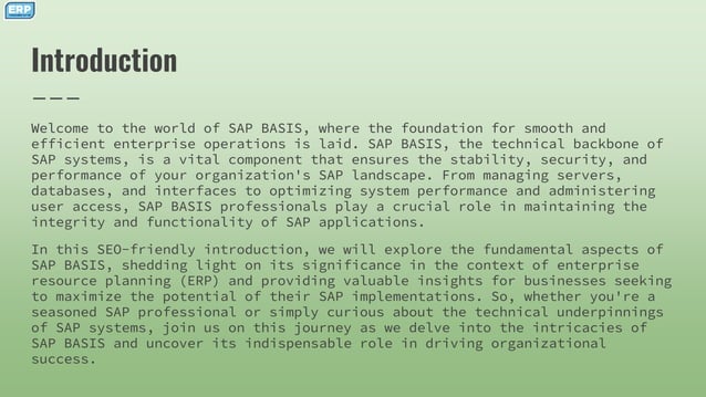 SAP BASIS Course in Delhi | PPT