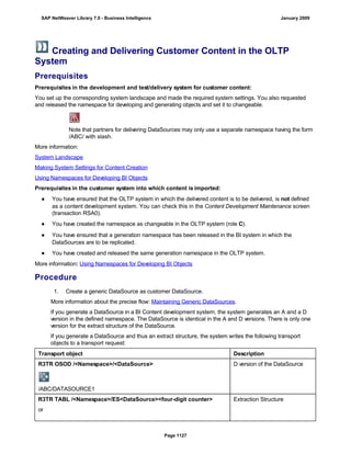 SAP BI 7.0 Info Providers